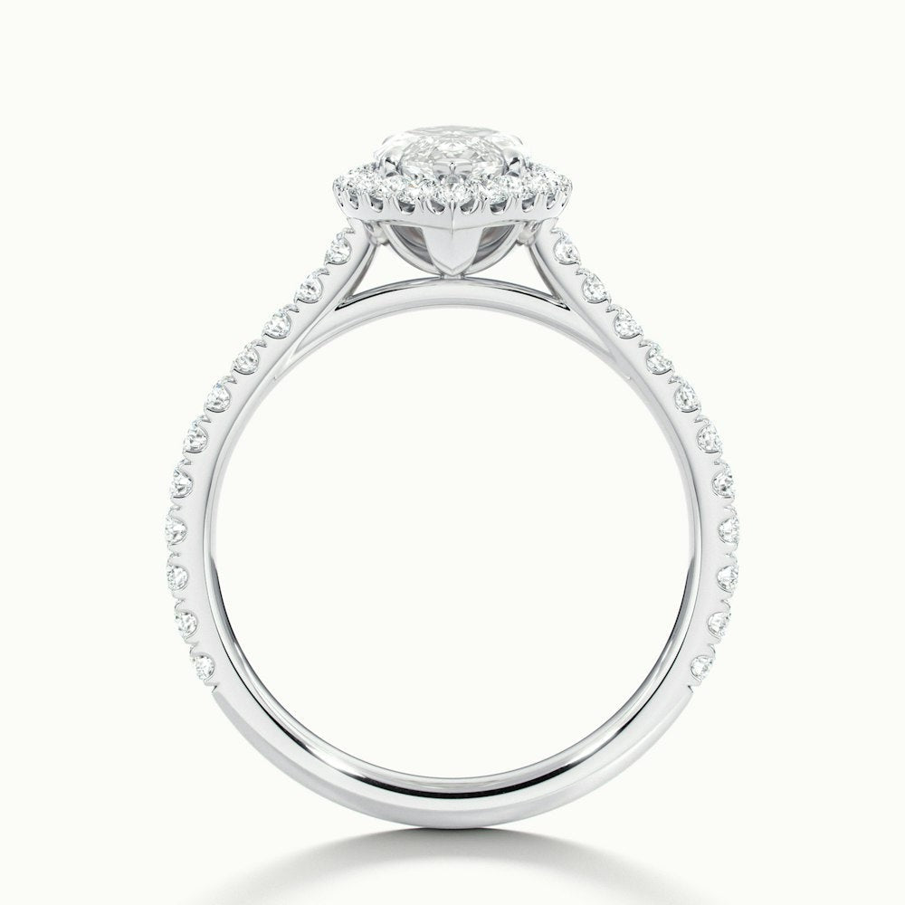 Marquise Oberon Scallop Moissanite Engagement Ring